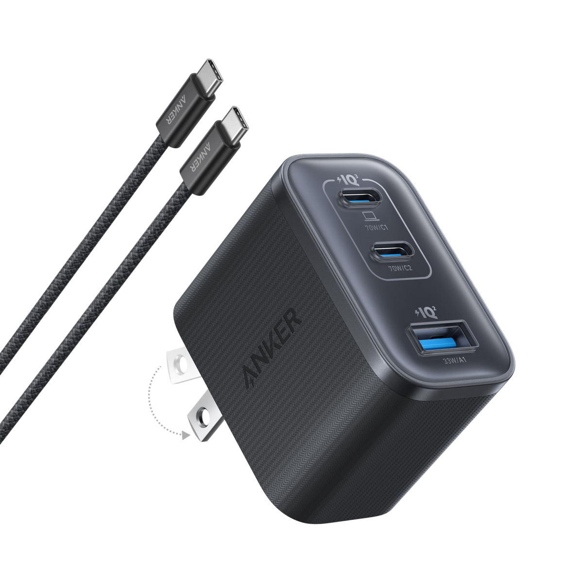 Anker 737 Power Bank (PowerCore 24K) and Anker Nano Charger (70W, 3 Ports)