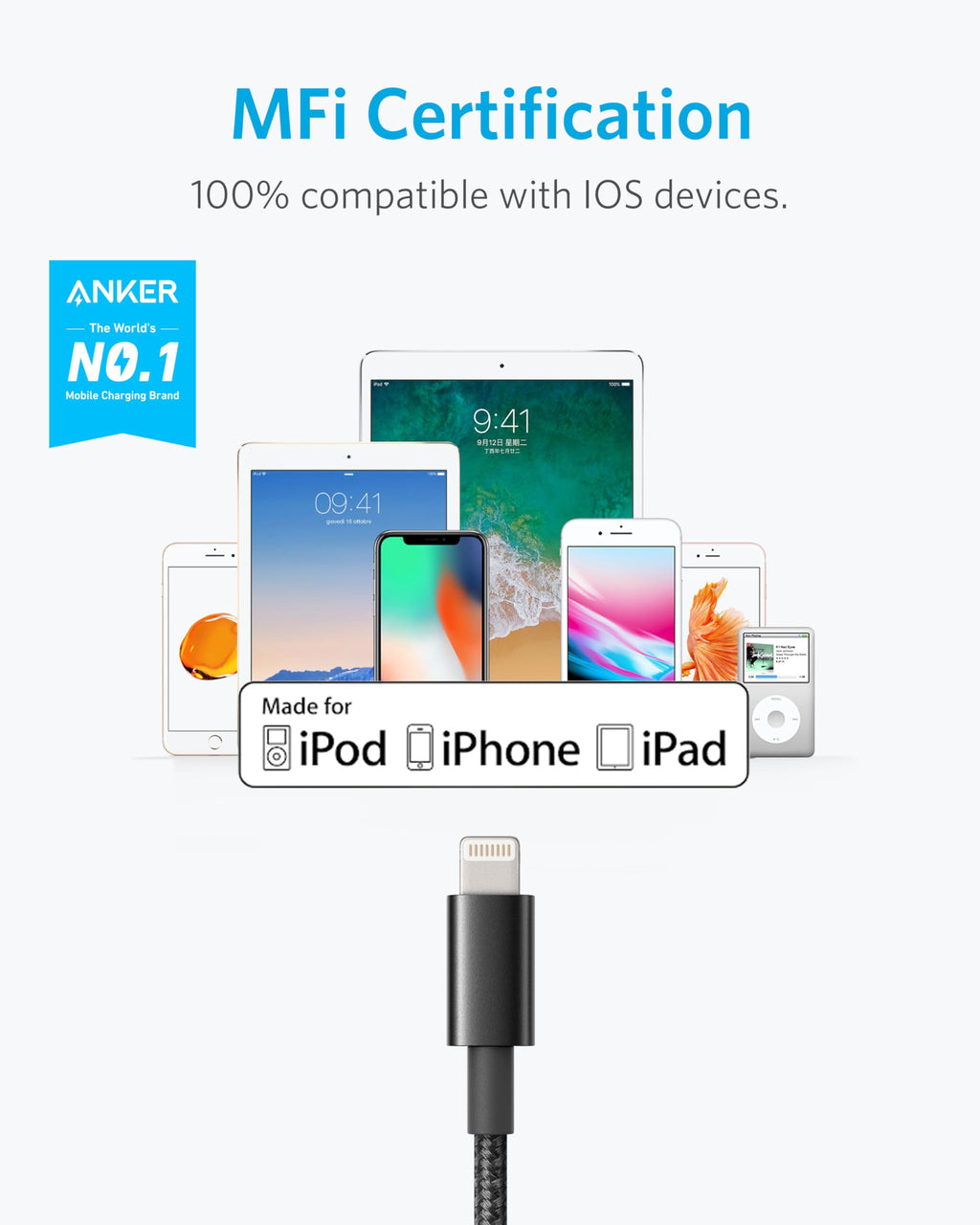 Refurbished Anker <b>331</b> USB-A to Lightning Cable (Nylon)