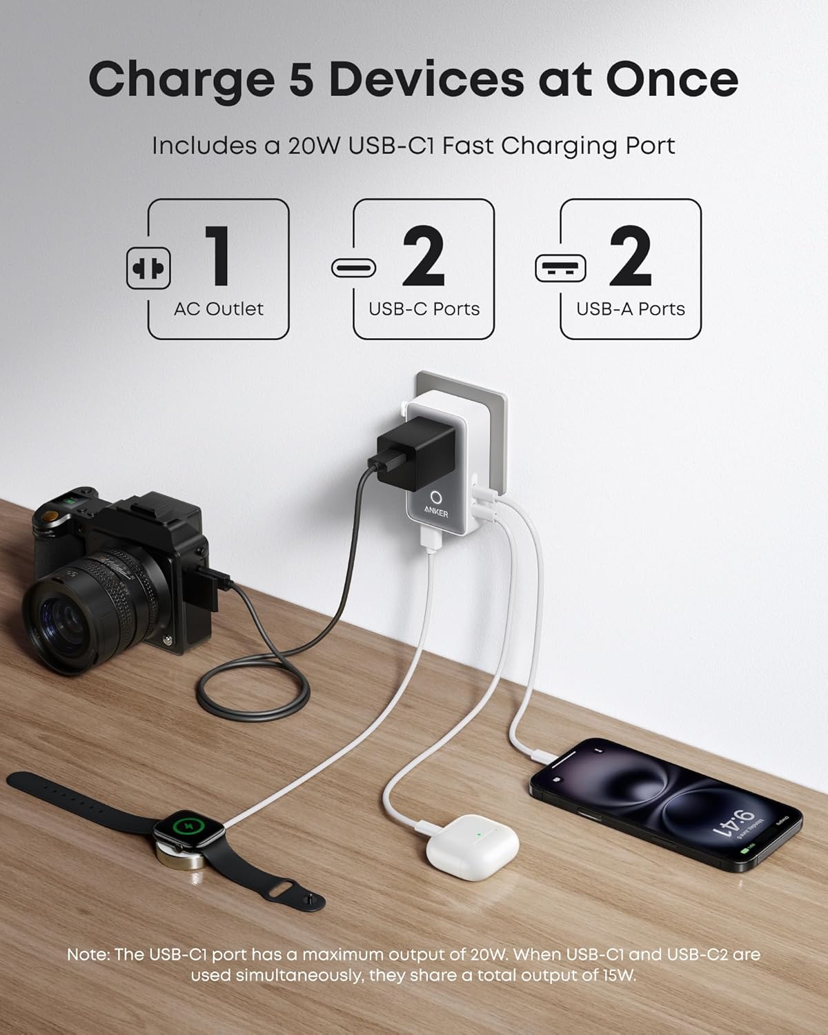 Bundle kit: Anker Laptop Power Bank (25K, 165W, Built-In and Retractable Cables) and Anker Nano Travel Adapter (5-in-1, 20W, 1-Pack)