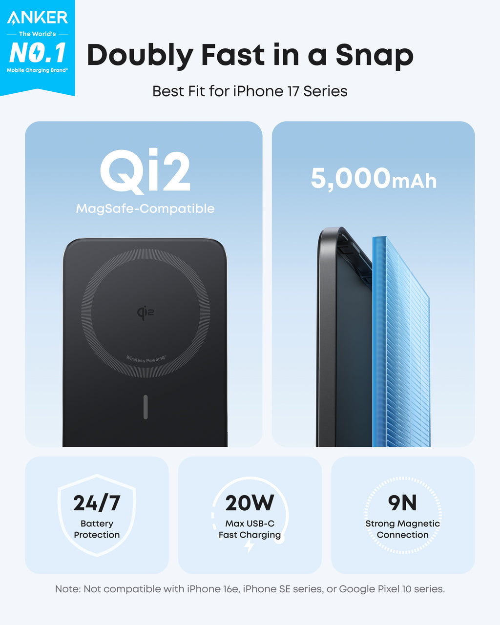 Anker Nano Power Bank Bundle (5K, MagGo, Slim, 2-Pack)