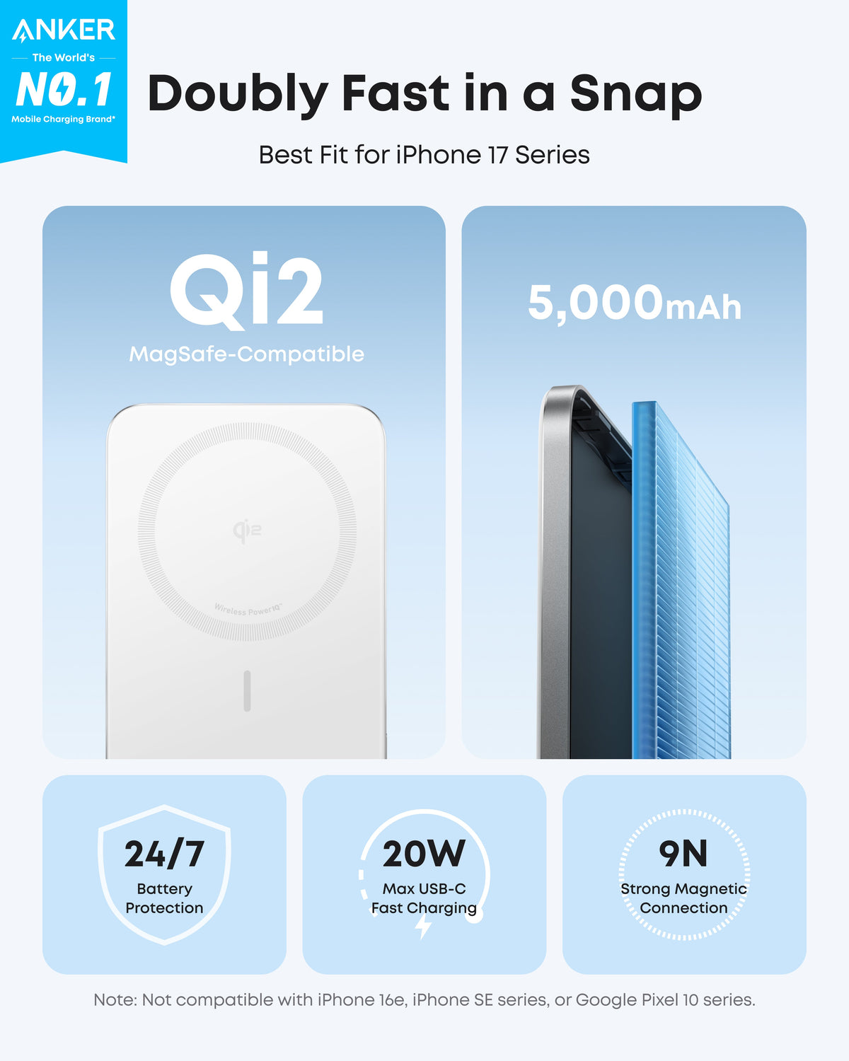 Anker Nano Power Bank Bundle (5K, MagGo, Slim, 2-Pack)