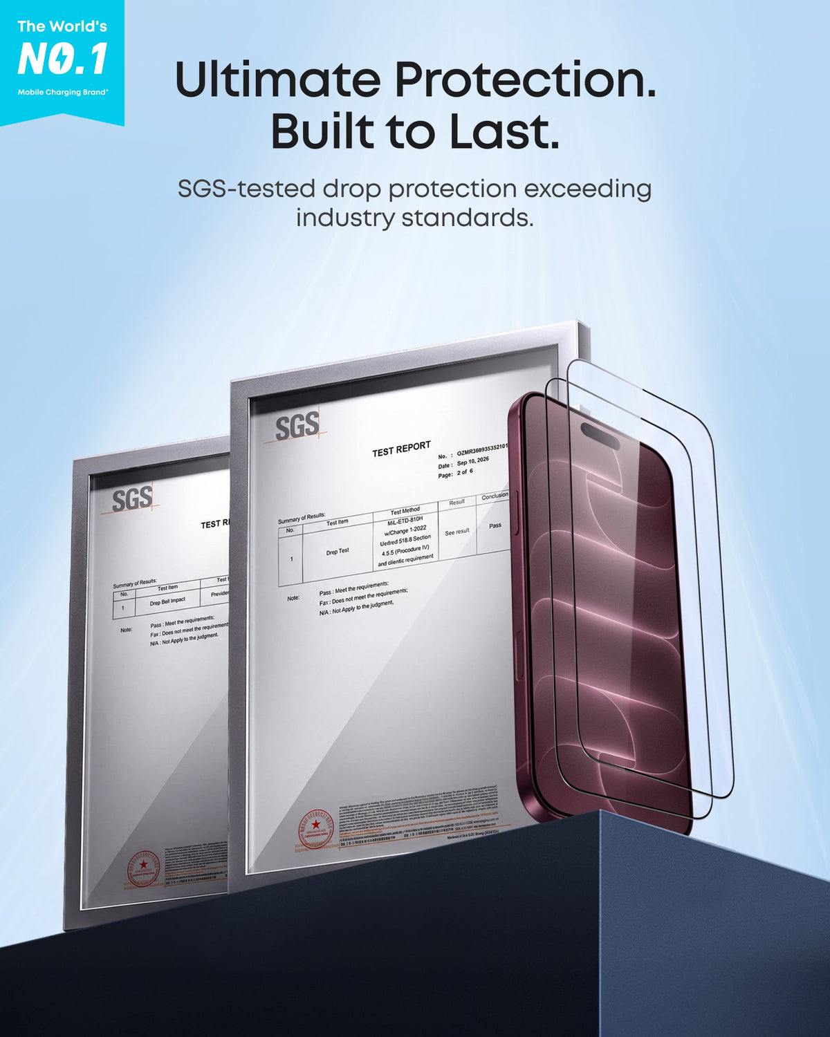 Anker Tempered Glass Screen Protector, 2-Pack