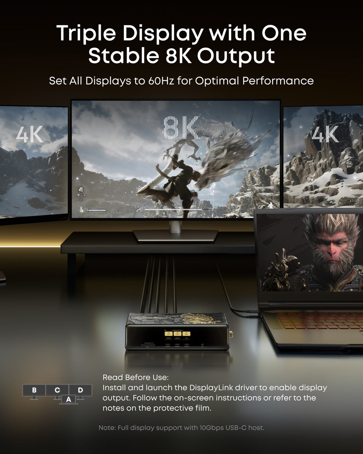 (Anker × Black Myth: Wukong Edition) Anker Prime Docking Station (14-in-1, Triple Display, DisplayLink) with DL7400