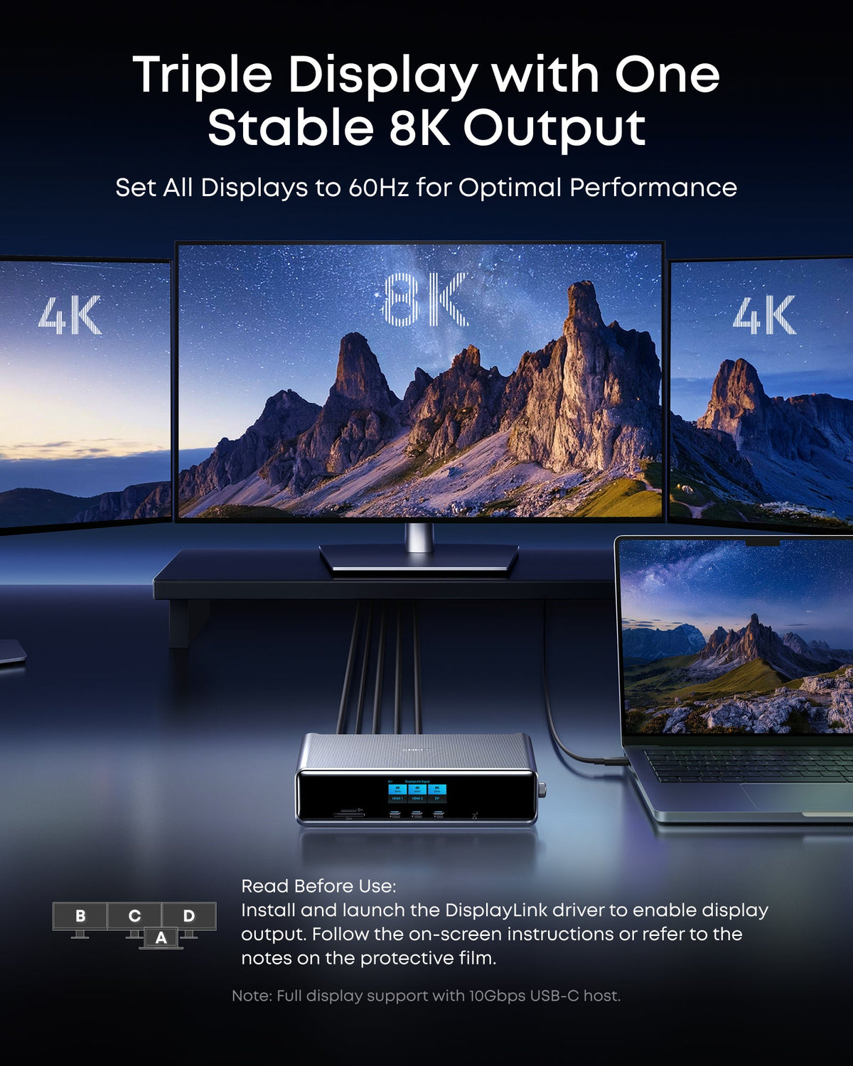 Refurbished Anker Prime Docking Station (14-in-1, Triple Display, DisplayLink) with DL7400