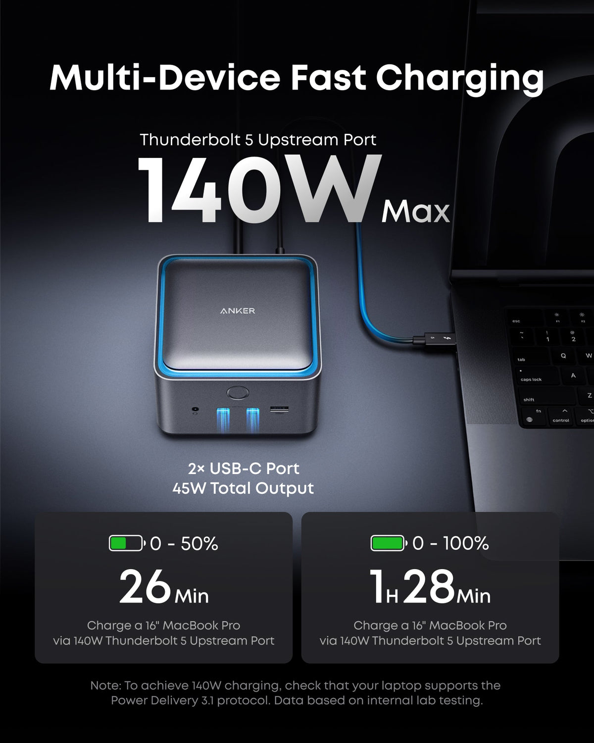 Anker Prime TB5 Docking Station (14-in-1, 8K, Thunderbolt 5 ) and Thunderbolt 5 Cable (3.3 ft, 80Gbps, 240W)