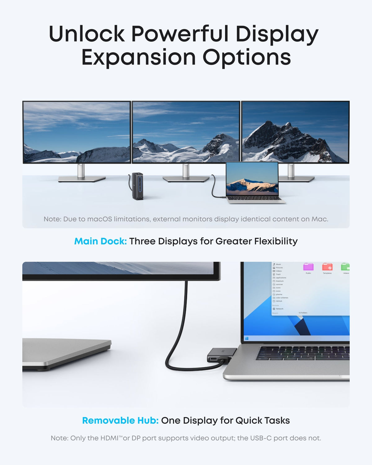 Anker Nano Docking Station, Anker Nano Charging Station, and Anker HDMI Cable