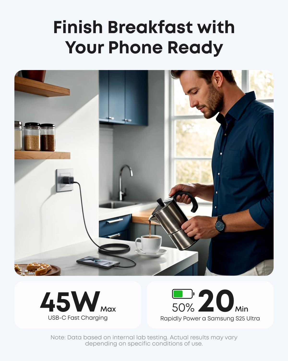 Bundle kit: Anker Nano Charger (45W) with USB-C to USB-C Cable 2-Pack