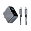 Bundle kit: Anker Prime Charger (160W, 3 Ports, Smart Display) with Anker Prime USB-C to USB-C Cable (240W, Upcycled-Braided)