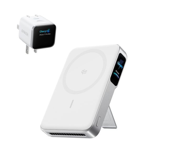 Bundle Kit: Anker MagGo 2 Pro and Anker Nano Charger (45W, Smart Display, 180° Foldable)