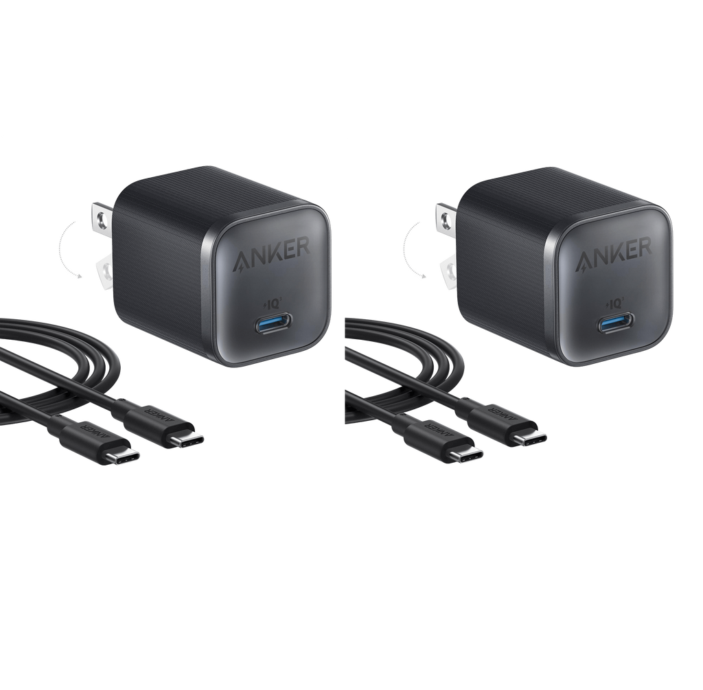 Bundle kit: Anker Nano Charger (45W) with USB-C to USB-C Cable 2-Pack