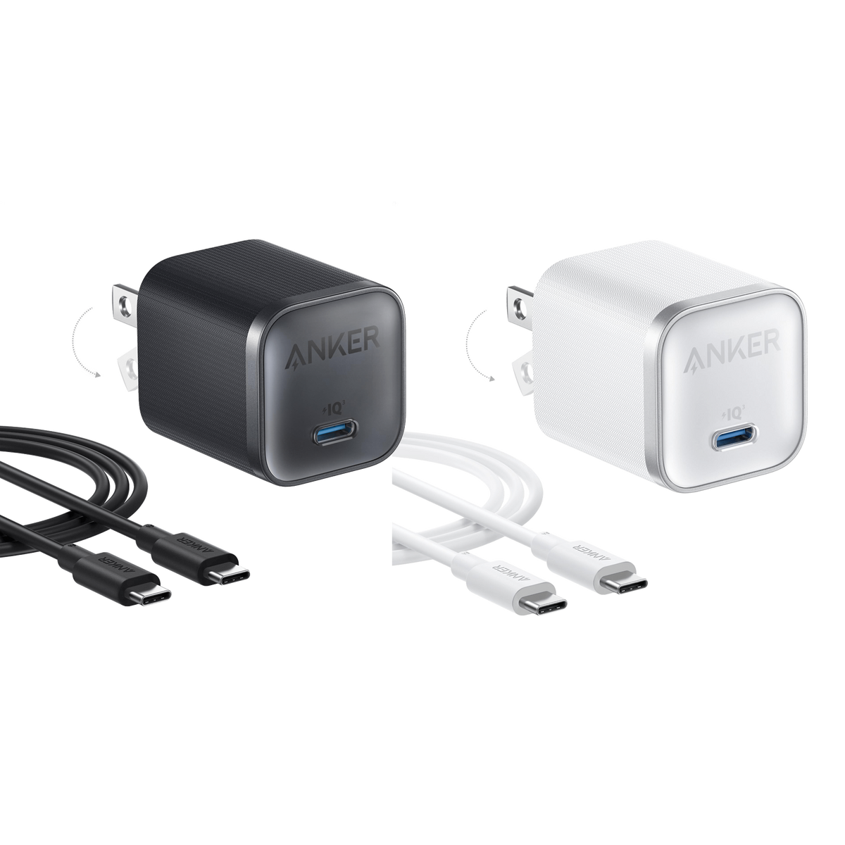 Bundle kit: Anker Nano Charger (45W) with USB-C to USB-C Cable 2-Pack