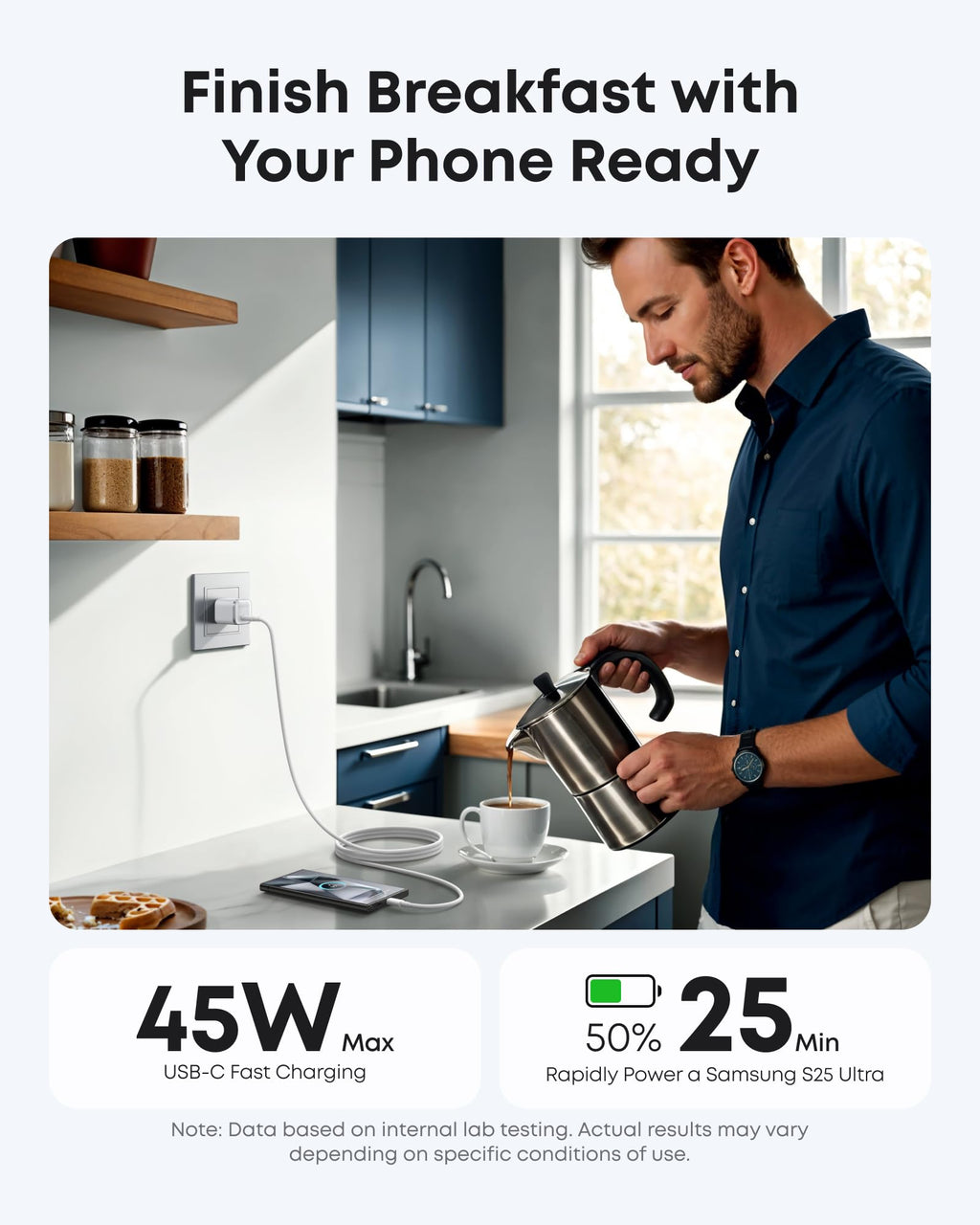 Bundle kit: Anker Nano Charger (45W) with USB-C to USB-C Cable 2-Pack