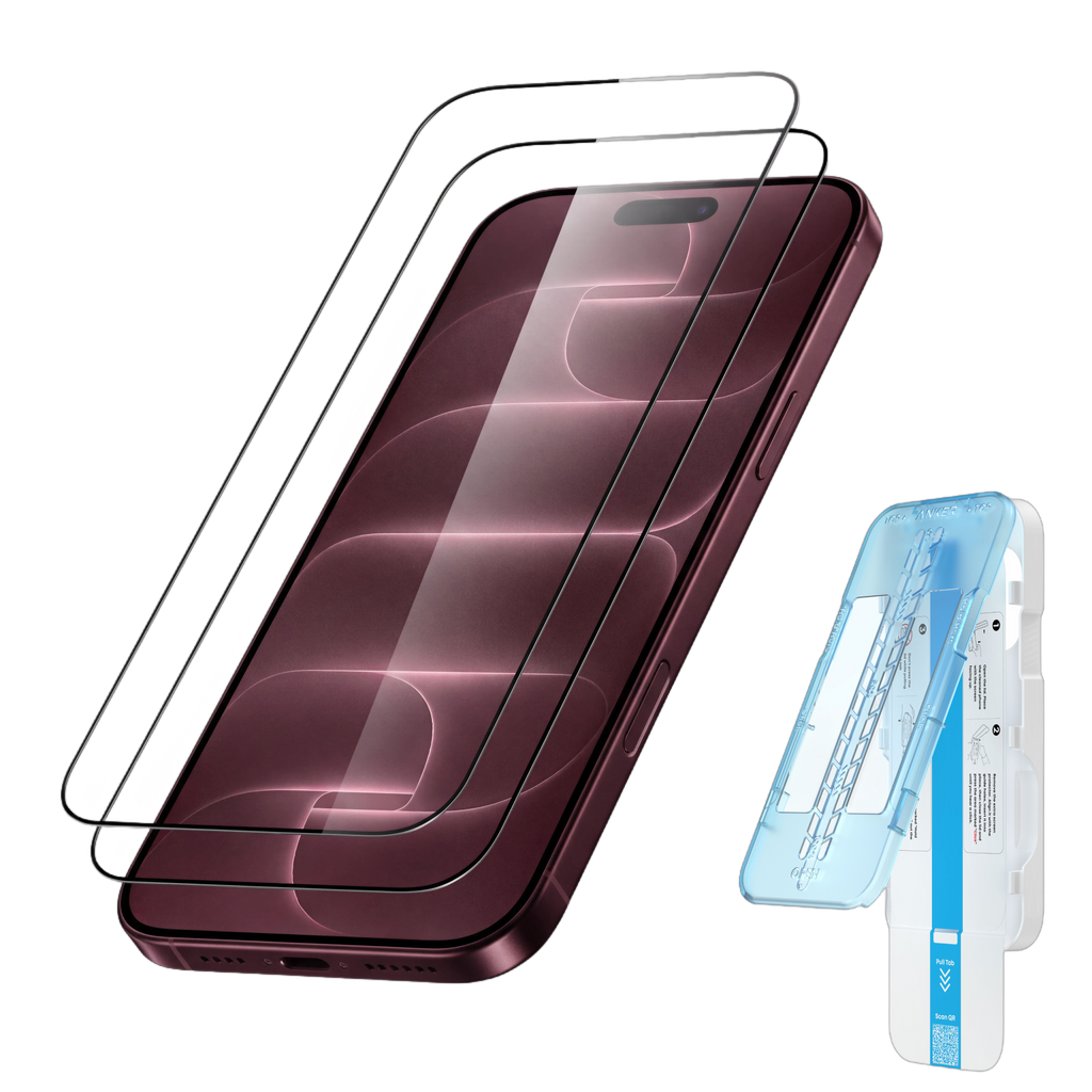 Anker Tempered Glass Screen Protector, 2-Pack